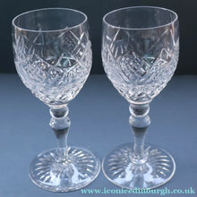 Load image into Gallery viewer, SET OF SIX EDINBURGH CRYSTAL (EDI8 Pattern) Small White Wine Glasses. SIGNED Height 4 5/8 inches

