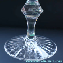 Load image into Gallery viewer, SET OF EIGHT Vintage Edinburgh Crystal HOCK Wine Glasses. STAR OF EDINBURGH: 6 1/4 inches. Engraved with letter "C"
