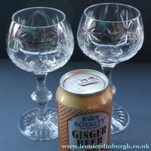 Load image into Gallery viewer, SET OF EIGHT Vintage Edinburgh Crystal HOCK Wine Glasses. STAR OF EDINBURGH: 6 1/4 inches. Engraved with letter "C"
