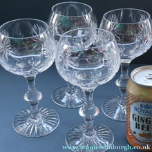 Load image into Gallery viewer, SET OF EIGHT Vintage Edinburgh Crystal HOCK Wine Glasses. STAR OF EDINBURGH: 6 1/4 inches. Engraved with letter "C"
