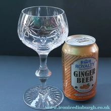 Load image into Gallery viewer, SET OF EIGHT Vintage Edinburgh Crystal HOCK Wine Glasses. STAR OF EDINBURGH: 6 1/4 inches. Engraved with letter "C"
