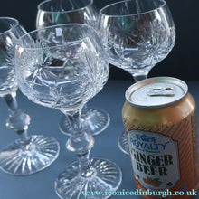Load image into Gallery viewer, SET OF EIGHT Vintage Edinburgh Crystal HOCK Wine Glasses. STAR OF EDINBURGH: 6 1/4 inches. Engraved with letter "C"
