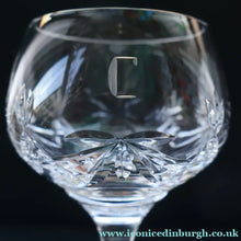 Load image into Gallery viewer, SET OF EIGHT Vintage Edinburgh Crystal HOCK Wine Glasses. STAR OF EDINBURGH: 6 1/4 inches. Engraved with letter "C"
