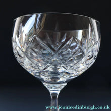 Load image into Gallery viewer, Vintage EDINBURGH CRYSTAL Champagne Coupes / Sorbet Dishes with Stylish &amp; Rarer LOCHIEL Pattern. 4 1/2 inches
