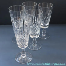 Load image into Gallery viewer, EDINBURGH CRYSTAL. FIVE Matching Fluted Champagne Glasses. Appin Pattern. 6 1/4 inches
