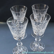 Load image into Gallery viewer, FOUR Edinburgh Crystal Wine Glasses. STAR OF EDINBURGH Pattern: 6 1/4 inches 
