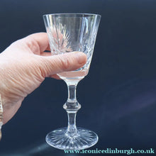 Load image into Gallery viewer, FOUR Edinburgh Crystal Wine Glasses. STAR OF EDINBURGH Pattern: 6 1/4 inches 
