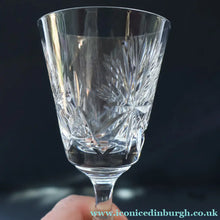 Load image into Gallery viewer, FOUR Edinburgh Crystal Wine Glasses. STAR OF EDINBURGH Pattern: 6 1/4 inches 
