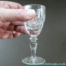 Load image into Gallery viewer, Edinburgh Crystal Set of FOUR Vintage STIRLING PATTERN Liqueur or Tasting Glasses
