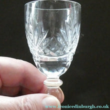 Load image into Gallery viewer, Edinburgh Crystal Set of FOUR Vintage STIRLING PATTERN Liqueur or Tasting Glasses
