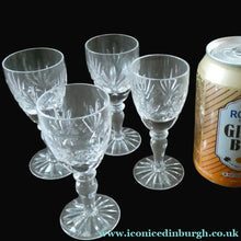 Load image into Gallery viewer, Edinburgh Crystal Set of FOUR Vintage STIRLING PATTERN Liqueur or Tasting Glasses
