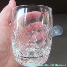 Load image into Gallery viewer, EDINBURGH CRYSTAL. Four Vintage Crystal Tumblers. Two Pairs: One Barrel Shape and Other Straight Sides - VINTAGE
