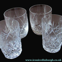 Load image into Gallery viewer, Four Vintage Edinburgh Crystal Tumblers. Scottish Glass
