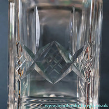 Load image into Gallery viewer, Heavy Square Cut EDINBURGH CRYSTAL Decanter with Criss-Cross Pattern All Around. 9 1/2 inches
