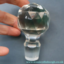 Load image into Gallery viewer, Heavy Square Cut EDINBURGH CRYSTAL Decanter with Criss-Cross Pattern All Around. 9 1/2 inches
