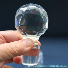Load image into Gallery viewer, Heavy Square Cut EDINBURGH CRYSTAL Decanter with Criss-Cross Pattern All Around. 9 1/2 inches
