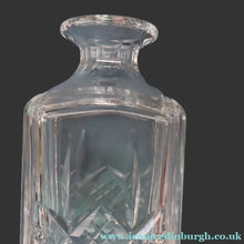 Load image into Gallery viewer, Heavy Square Cut EDINBURGH CRYSTAL Decanter with Criss-Cross Pattern All Around. 9 1/2 inches

