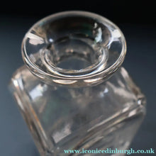 Load image into Gallery viewer, Heavy Square Cut EDINBURGH CRYSTAL Decanter with Criss-Cross Pattern All Around. 9 1/2 inches
