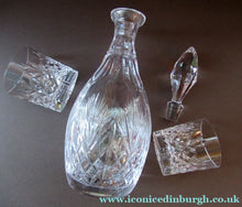 Load image into Gallery viewer, Iona Pattern Edinburgh Crystal Decanter (and two Crystal tumblers)
