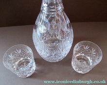 Load image into Gallery viewer, Iona Pattern Edinburgh Crystal Decanter (and two Crystal tumblers)
