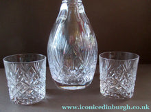 Load image into Gallery viewer, Iona Pattern Edinburgh Crystal Decanter (and two Crystal tumblers)
