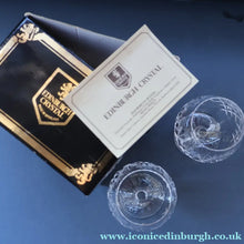 Load image into Gallery viewer, EDINBURGH CRYSTAL. PAIR of Large Brandy Glasses. Lomond Pattern. 5 inches
