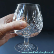 Load image into Gallery viewer, EDINBURGH CRYSTAL. PAIR of Large Brandy Glasses. Lomond Pattern. 5 inches
