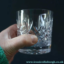 Load image into Gallery viewer, PAIR of Edinburgh Crystal Large Old Fashioned Whisky Tumblers. LOMOND PATTERN 3 1/4 inches
