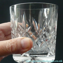 Load image into Gallery viewer, PAIR of Edinburgh Crystal Large Old Fashioned Whisky Tumblers. LOMOND PATTERN 3 1/4 inches
