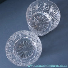 Load image into Gallery viewer, PAIR of Edinburgh Crystal Large Old Fashioned Whisky Tumblers. LOMOND PATTERN 3 1/4 inches
