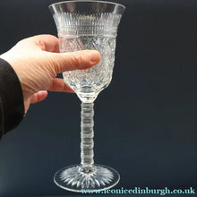 Load image into Gallery viewer, PAIR Vintage Edinburgh Crystal LARGE Red Wine Goblets. Fabulous KING JAMES Pattern. 8 1/2 inches (Code B)
