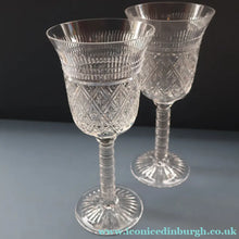 Load image into Gallery viewer, PAIR Vintage Edinburgh Crystal LARGE Water Goblets.  Fabulous KING JAMES Pattern. 9 inches (Code A)
