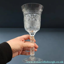 Load image into Gallery viewer, PAIR Vintage Edinburgh Crystal LARGE Water Goblets.  Fabulous KING JAMES Pattern. 9 inches (Code A)
