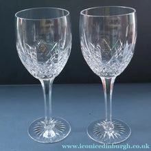 Load image into Gallery viewer, PAIR of Vintage Edinburgh Crystal LARGE Water / Red Wine Glasses. MONTROSE PATTERN. 8 1/4 inches
