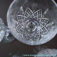 Load image into Gallery viewer, PAIR of Vintage Edinburgh Crystal LARGE Water / Red Wine Glasses. MONTROSE PATTERN. 8 1/4 inches

