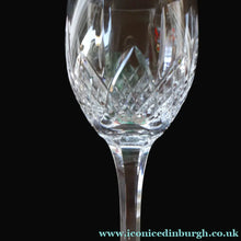 Load image into Gallery viewer, PAIR of Vintage Edinburgh Crystal LARGE Water / Red Wine Glasses. MONTROSE PATTERN. 8 1/4 inches
