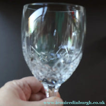 Load image into Gallery viewer, PAIR of Vintage Edinburgh Crystal LARGE Water / Red Wine Glasses. MONTROSE PATTERN. 8 1/4 inches
