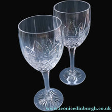 Load image into Gallery viewer, PAIR of Vintage Edinburgh Crystal LARGE Water / Red Wine Glasses. MONTROSE PATTERN. 8 1/4 inches
