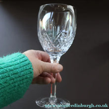 Load image into Gallery viewer, PAIR of Vintage Edinburgh Crystal LARGE Water / Red Wine Glasses. MONTROSE PATTERN. 8 1/4 inches
