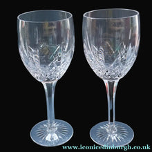 Load image into Gallery viewer, PAIR of Vintage Edinburgh Crystal LARGE Water / Red Wine Glasses. MONTROSE PATTERN. 8 1/4 inches
