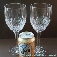 Load image into Gallery viewer, PAIR of Vintage Edinburgh Crystal LARGE Water / Red Wine Glasses. MONTROSE PATTERN. 8 1/4 inches
