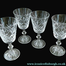Load image into Gallery viewer, PAIR of Edinburgh Crystal Large Red Wine Goblets. LOMOND PATTERN 6 3/4 inche
