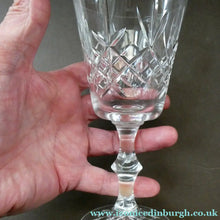 Load image into Gallery viewer, PAIR of Edinburgh Crystal Large Red Wine Goblets. LOMOND PATTERN 6 3/4 inche
