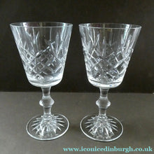 Load image into Gallery viewer, PAIR of Edinburgh Crystal Large Red Wine Goblets. LOMOND PATTERN 6 3/4 inche
