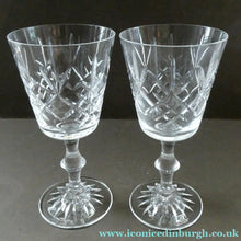 Load image into Gallery viewer, PAIR of Edinburgh Crystal Large Red Wine Goblets. LOMOND PATTERN 6 3/4 inche
