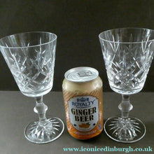 Load image into Gallery viewer, PAIR of Edinburgh Crystal Large Red Wine Goblets. LOMOND PATTERN 6 3/4 inche

