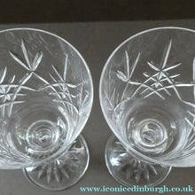 Load image into Gallery viewer, PAIR of Edinburgh Crystal Large Red Wine Goblets. LOMOND PATTERN 6 3/4 inche
