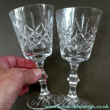 Load image into Gallery viewer, PAIR of Edinburgh Crystal Large Red Wine Goblets. LOMOND PATTERN 6 3/4 inche
