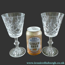Load image into Gallery viewer, PAIR of Edinburgh Crystal Large Red Wine Goblets. LOMOND PATTERN 6 3/4 inche
