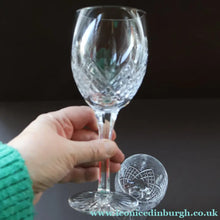 Load image into Gallery viewer, PAIR of Vintage Edinburgh Crystal LARGE Wine Glasses. MONTROSE PATTERN. 7 3/4 inches
